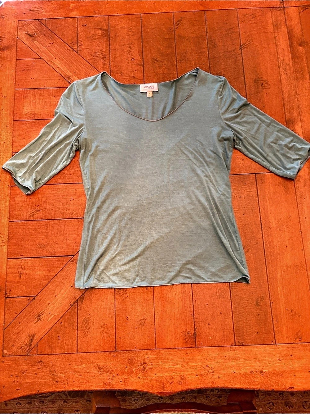 Armani Collezioni Gray Short Sleeve Top Size 4